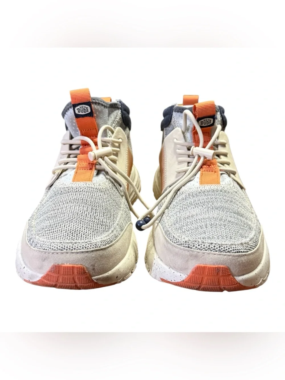 Hey Dude Sirocco Mid Trail Sneaker Mens Sz 7 Womens Sz 8.5/9 Gray Orange Mid Top - Picture 4 of 8